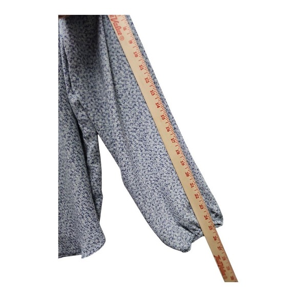 GAP Women's Size L‎ Peasant Sleeve Blue 100% Polyester Blouse Top - Boho Chic - Picture 6 of 9